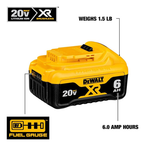 Bateria Dewalt Dcb206 20v Max Xr Litio 6.0 Ah New Look Dcb20