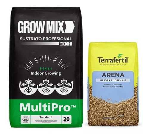 Sustrato Growmix Tierra Fértil Multipro 20lt Arena 5lt Grow