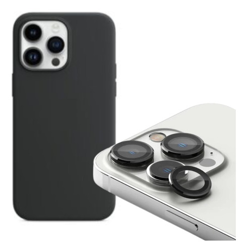 Funda De Silicona + Protector De Cámara iPhone 15 Pro Max