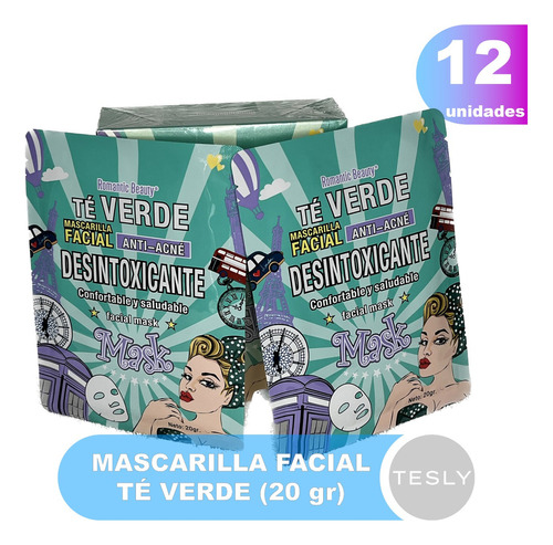 Pack 12 Mascarillas Faciales Detox, Confortable Y Saludable