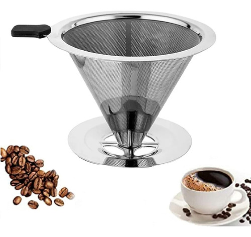 10 Filtro Coador Para Café Reutilizável Aço Inox Cafeteira
