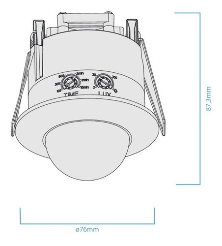Sensor De Movimiento Embutido 12m 360 Regulable