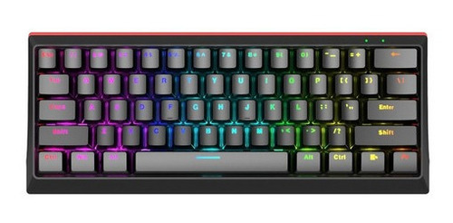 Imagen 1 de 2 de Teclado Mecanico Gamer Marvo Kg962 60% Switch Red Rainbow Negro Inglés