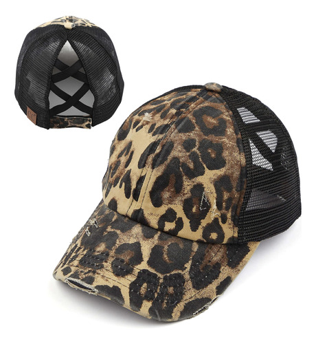 Gorra De Baseball Funky Junque Para Mujer/leopardo-negro