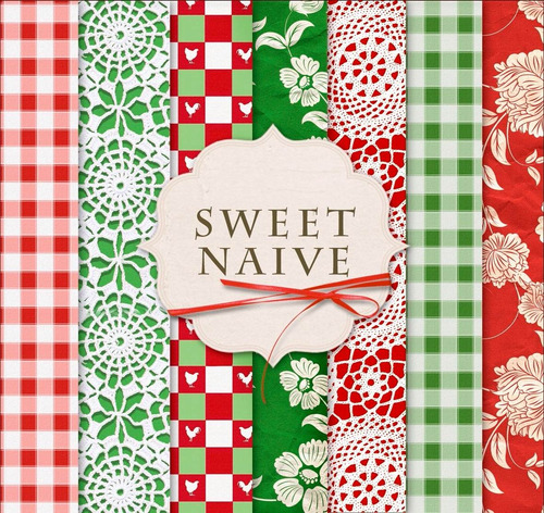 Kit De Papel Digital Shabby Rojo Verde Puntillas Sweet Naive