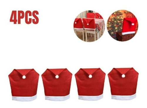 Pack 04 Fundas Forro Cubiertas Para Sillas Diseño Navidad