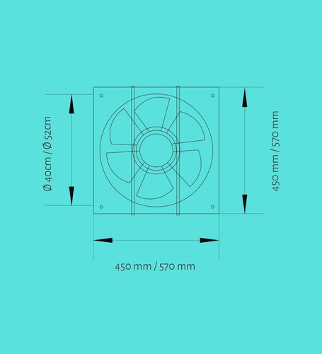 Imagen 4 de 6 de Extractor Industrial Reversible Pared Tst 52 Cm-envio S/carg