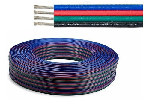 Cable Eléctrico 30m Calibre 22awg 4pin Tira Led