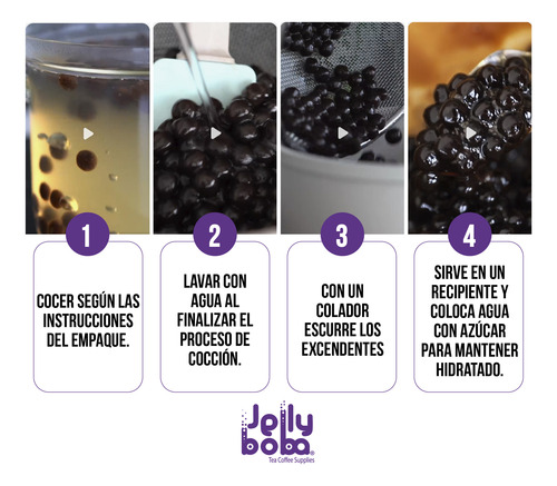 Perlas De Tapioca Negra Sabor Taro Jellyboba 1kg