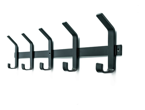 Perchero De Pared Industrial Hierro Organizador X5 Ganchos