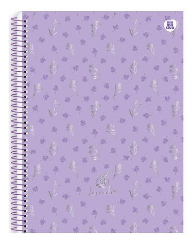 Caderno Lavander 10 Matérias Univ. Espiral Sortido Animativa