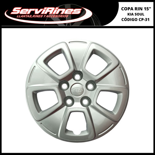 X1 Copa De Rin 15, Kia Soul, Gris Claro. Cod. Cp-31