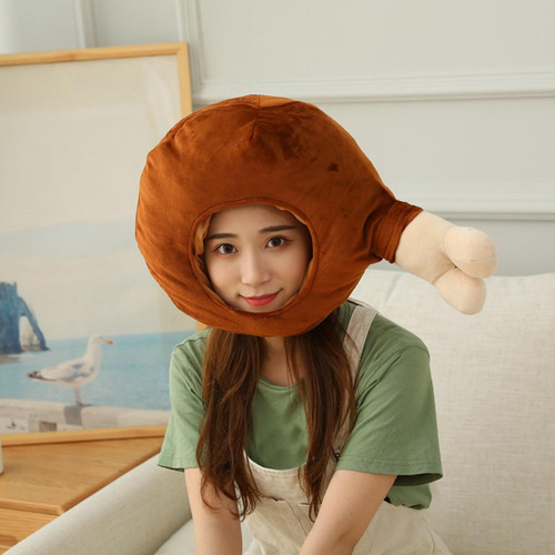 Sombrero De Peluche Con Baquetas De Pollo, Tocado De Juguete