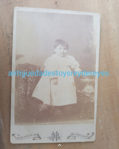 Fotografia Benincasa Hnos Antigua Carton Bs As Niña