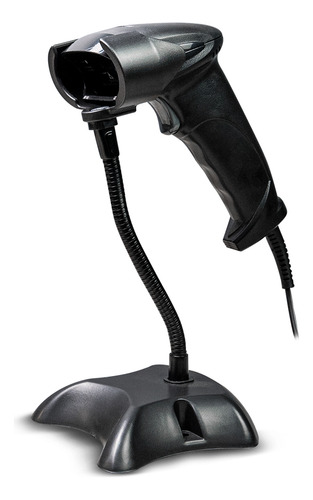 Vorago Bcs-201 Lector De Código De Barras Laser 1d Con Cable Usb Ip52 Resistente Al Polvo Ideal Para Almacenes De Alto Flujo Punto De Venta Incluye Soporte 127V negro