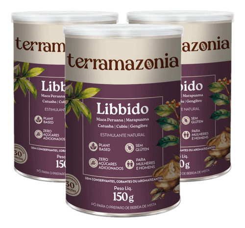 Libbido Terramazonia Blend Funcional Catuaba 150g Kit 3un