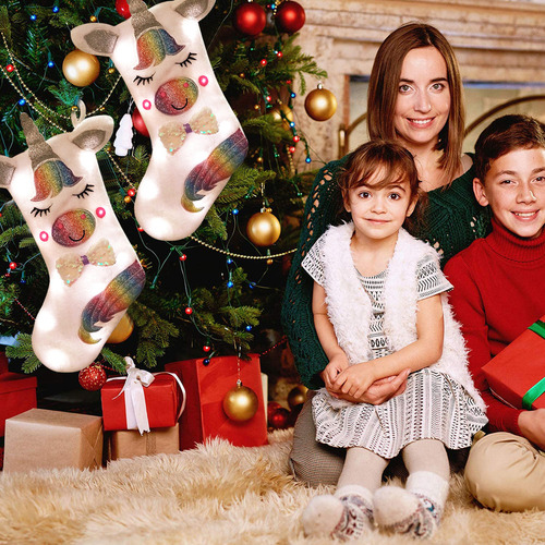 Bolsas De Regalo De Calcetines Navideños Brillantes (1)