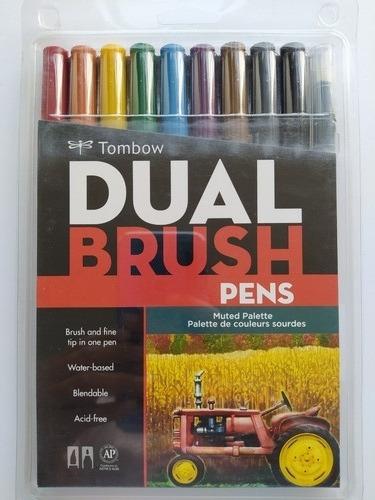 Tombow Dual Brush Doble Punta Pincel Lettering Muted Palette