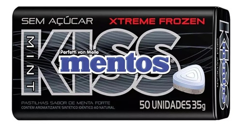 Bala Mentos Kiss Lata Sem Açúcar Menta Forte 50un