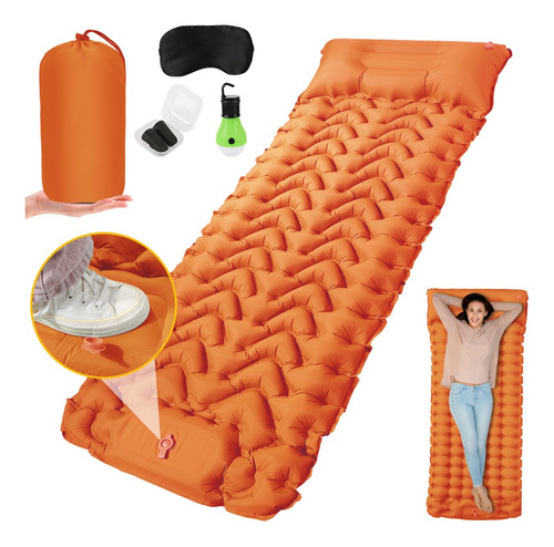 Colchoneta Camping Inflable Impermeable Individual+ Almohada