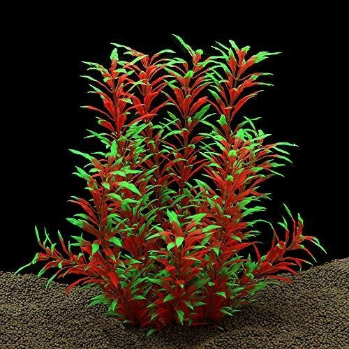 Planta Acuatica Artificial Para Pecera 30x18cm  (rojo/verde)