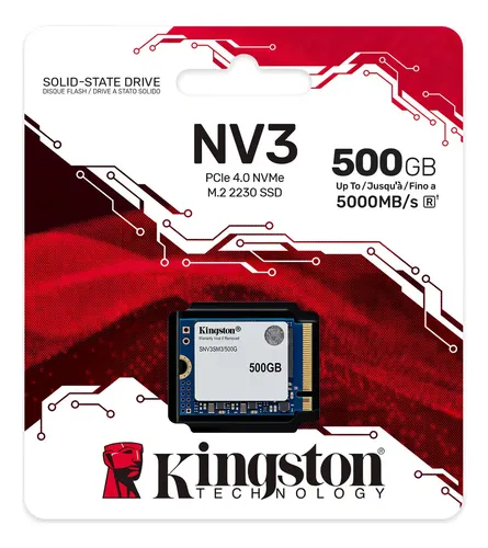 SSD Kingston Nv3 500gb Nvme Pcie 4.0 2230, 5000/3000MB/s de
