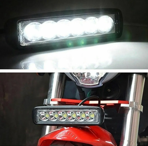 Faro Auxiliar Barra 6 Led 18w Flood 4x4 Moto Cuatri Potencia