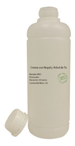 Crema Con Aceite De Nopal Y Árbol De Te 100% Natural 1 Litro