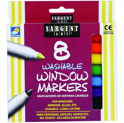 Set De 8 Marcadores De Colores Lavables - Sargent Art