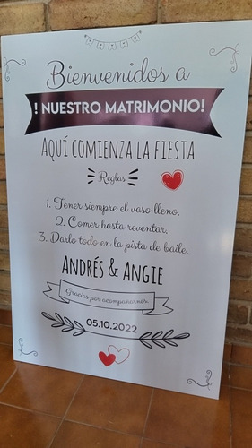 Cartel Mural Bodas 15 Años Eventos Personalizados