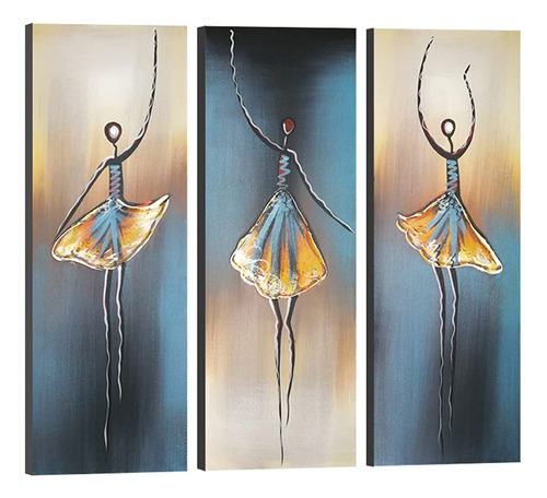 Wieco Art Dancing Girls Modern Large Contemporary 3 Paneles