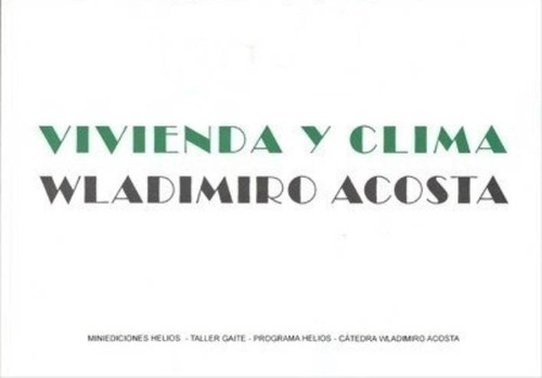 Libro Vivienda Y Clima - Wladimiro Acosta