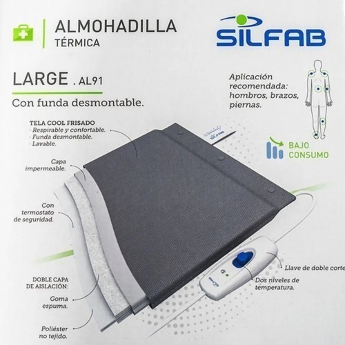 Almohadilla Eléctrica Silfab Espalda Large 41 X 28 Cm - AL91