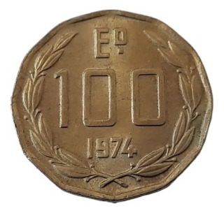 Moneda Chile 100 Escudos 1974 (x944-x947