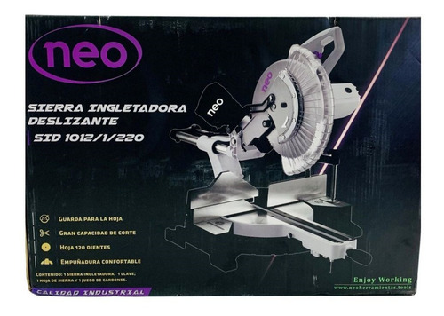 Imagen 2 de 4 de Sierra Ingletadora Neo 12pLG 2400w Deslizante Sid1012 -ynter