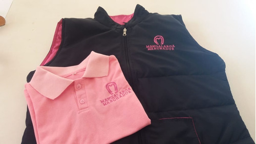 Kit Colete Mangalarga Dupla Face Feminino + Camisa Rosa Polo