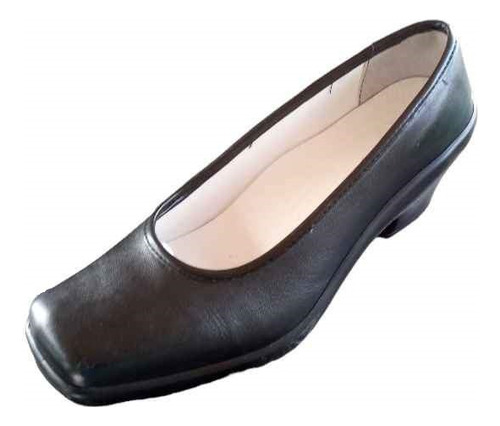 Zapato Dama Confort Puro Cuero Punta Cuadrada Talle 39 27cm