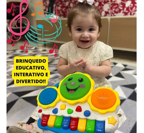 Piano Infantil Musical Teclado Bebê Com Som Luz Brinquedo