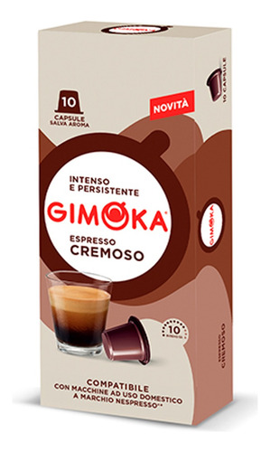 Café Gimoka Cremoso En Cápsulas X10. Aptas Nespresso