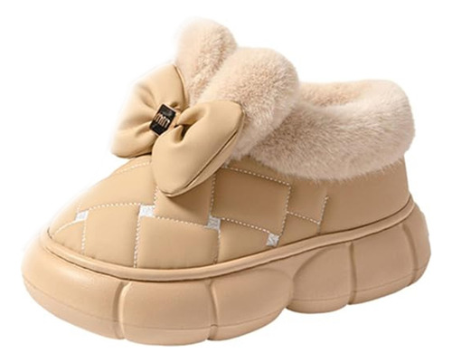 Pantuflas Con Forro De Felpa Y Diseño De Lazo Para Mujer.