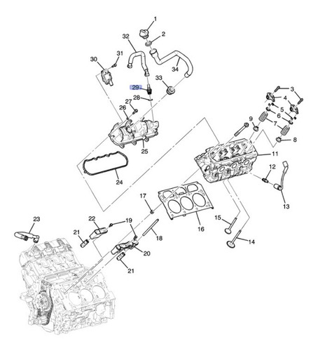 Valvula Pcv Gmc Savana 3500 V6 4.3l 2018
