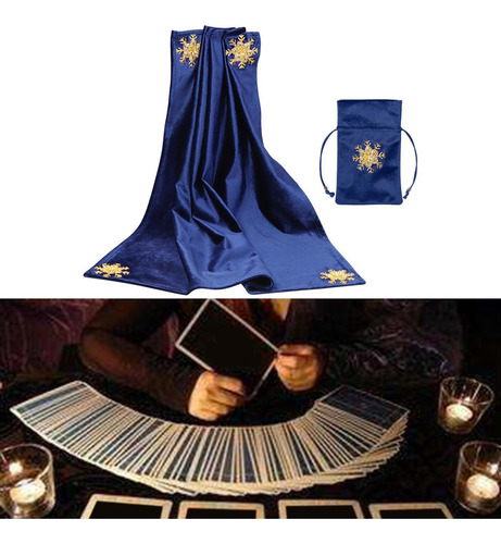 Toalha De Mesa De Cartão De Adivinhação De Tarô Azul