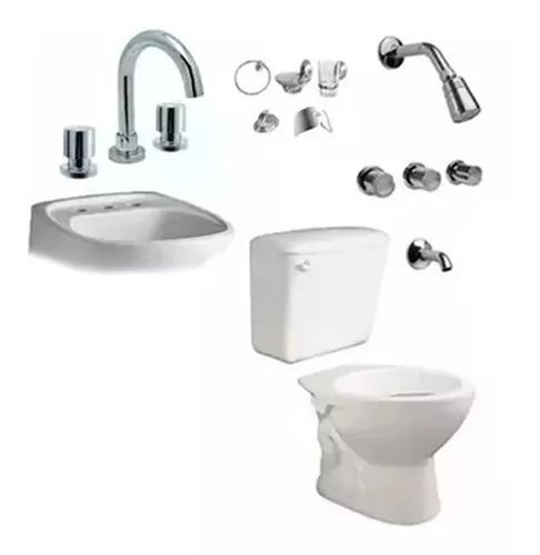 Juego Baño Completo Griferías Accesorios Sanitarios Ferrum – Sanitarios Guti