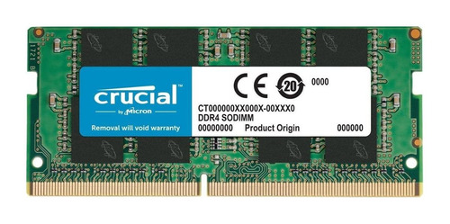 Imagen 1 de 1 de Memoria RAM color verde  8GB 1 Crucial CT8G4SFRA32A