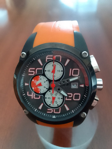 Reloj Deportivo Cronómetro Time Force Naranja Negro Negro-blanco-naranja (Usado)