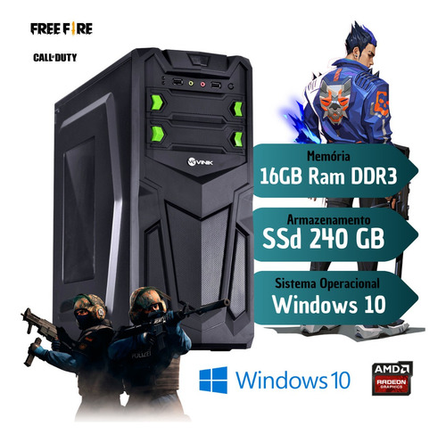 Imagem 1 de 1 de Pc Gamer Core I7 4th 16gb Ram Ssd 240 Video 2gb Off 600w !!