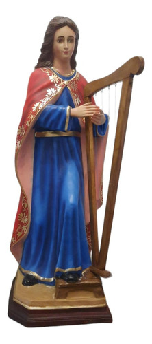 Virgen De Santa Cecilia De 128 Cm Fibra De Vidrio