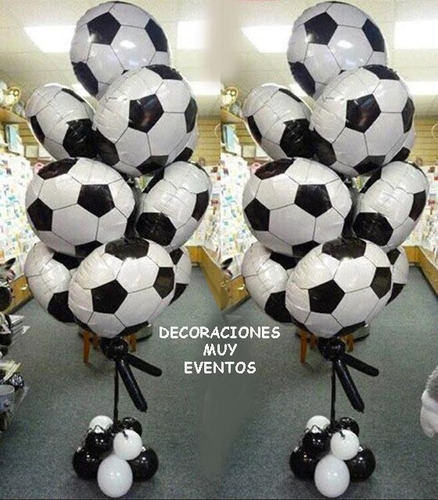 Pack De 10 Globos Pelota De Futbol Metalizados 18 Pulgadas