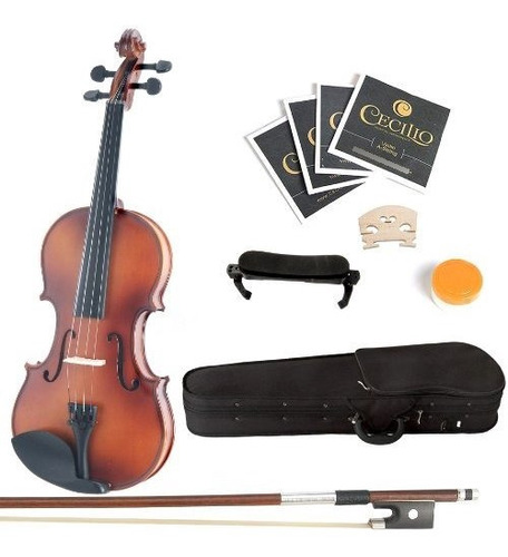 Mendini 1/2 Mv300 Violin Antiguo Satinado De Madera Maciza 