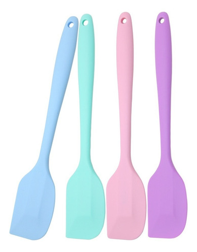 4 Espátulas Miserable Para Repostería De Silicon 28 Cm Color Azul/Rosa/Verde